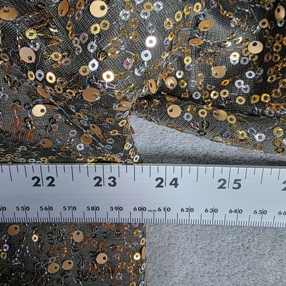 Womens Cato Gold & Silver Sequin Top Round Neck Short Sleeve Lined Size 18/20W - Picture 7 of 10
